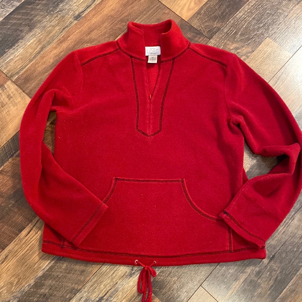 Ann Taylor Loft quarter zip sweater with cinch bottom size MP